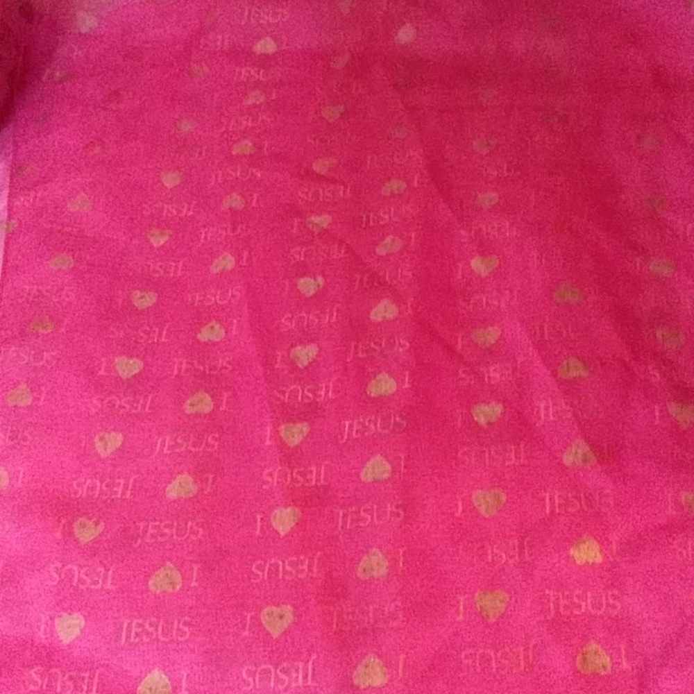 bright pink I love Jesus pashmina